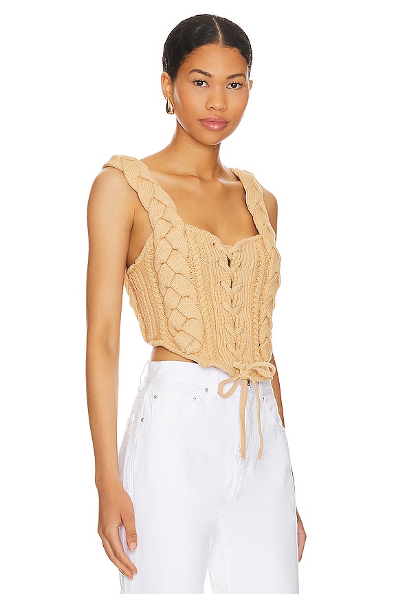 view 2 of 4 Taylie Cable Corset in Tan