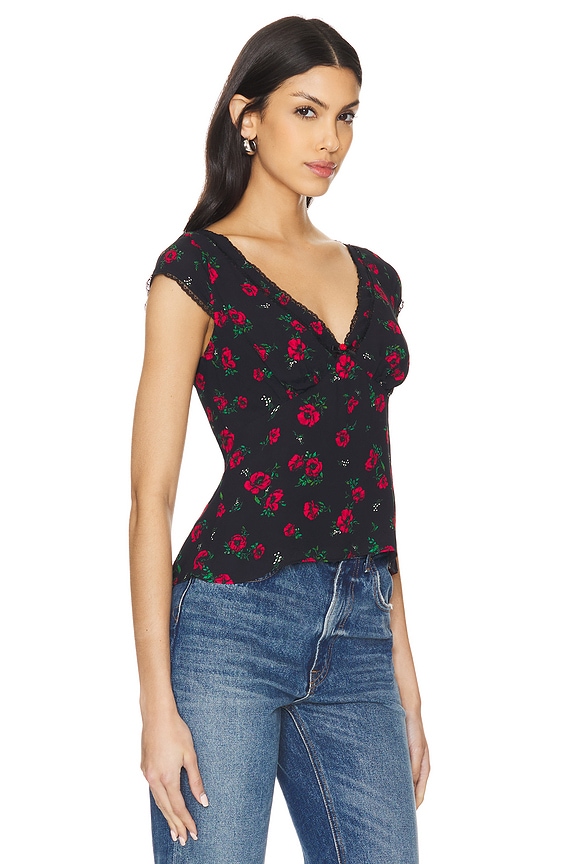 view 2 of 4 Lina Top in Black & Red