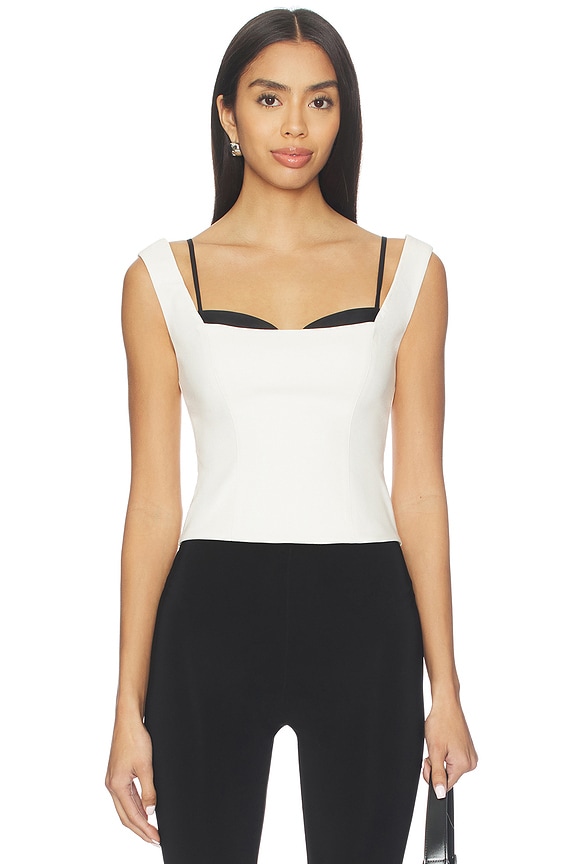 view 1 of 4 Kenley Top in Ivory And Black