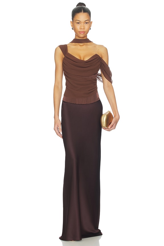 view 1 of 6 Adara Corset Top in Brown