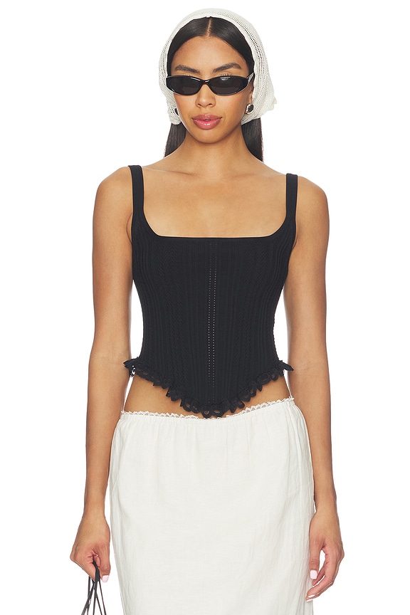 view 1 of 4 Suzy Knit Corset Top in Black
