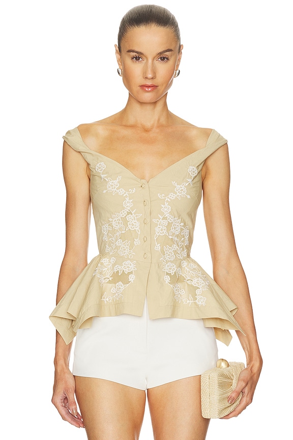 view 1 of 6 Isadora Top in Pale Khaki