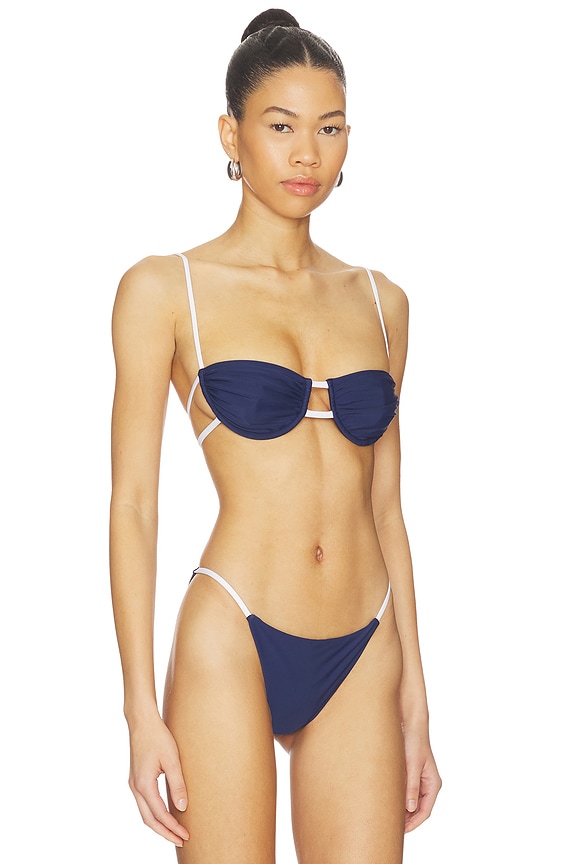 view 2 of 4 Saylor Top in Navy Blue & White