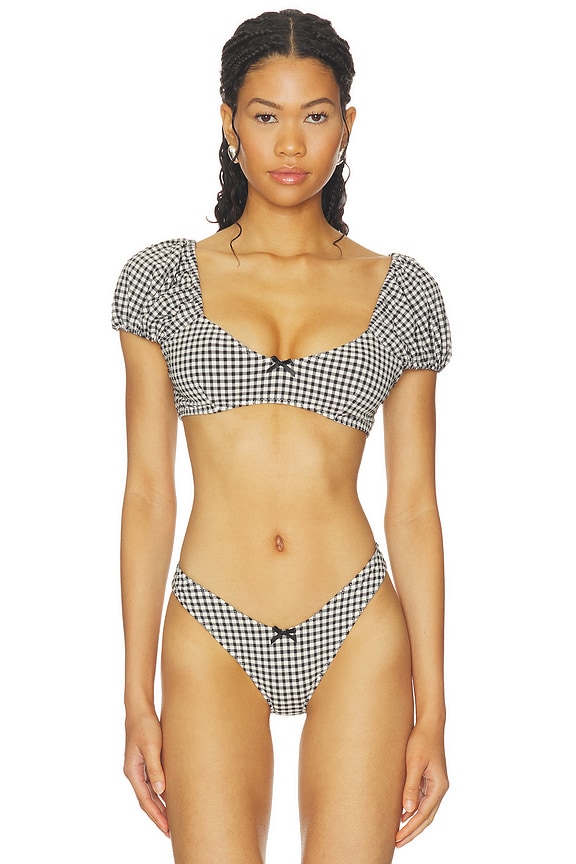 view 1 of 5 Chantel Top in Black & White Gingham