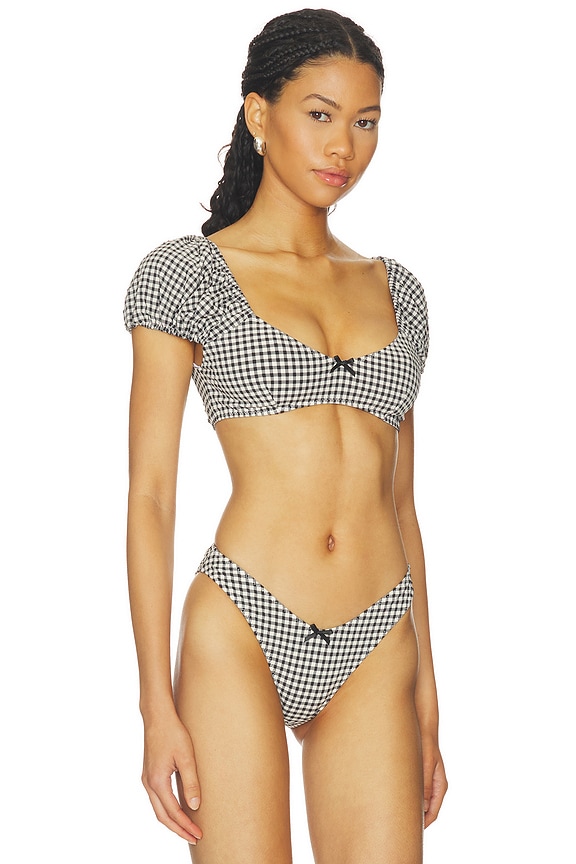view 2 of 5 Chantel Top in Black & White Gingham