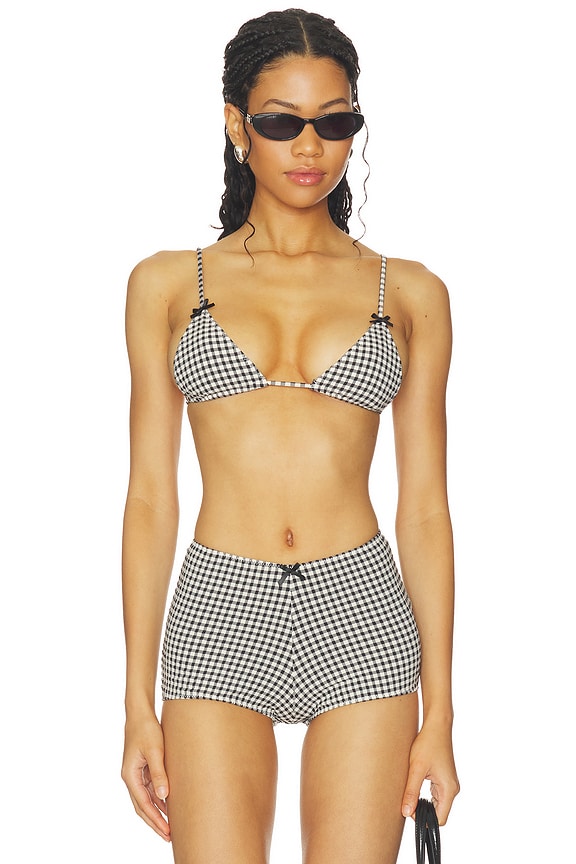 view 1 of 5 Lilah Top in Black & White Gingham
