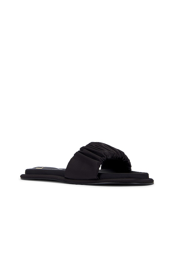 view 2 of 5 Madison Flat Sandal in Black Satin