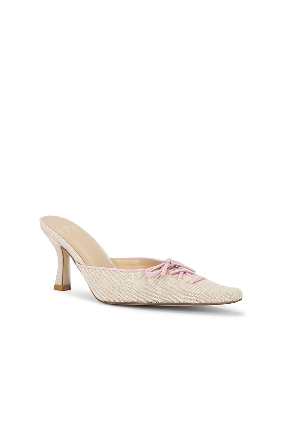 view 2 of 5 Lace Up Mule in Natural & Pink
