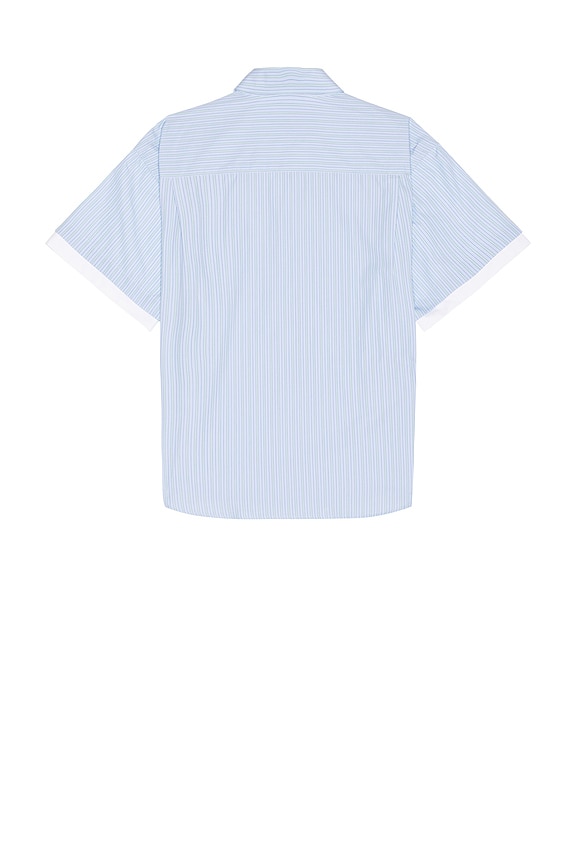 view 2 of 5 LE PRE DOUBLE SHORT SLEEVE ボタンダウンシャツ in Blue Stripe