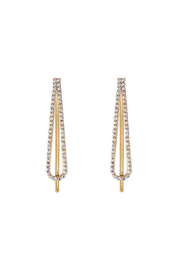 view 2 of 3 Open Crystal Drop Bobby Pin Set in Iridescent