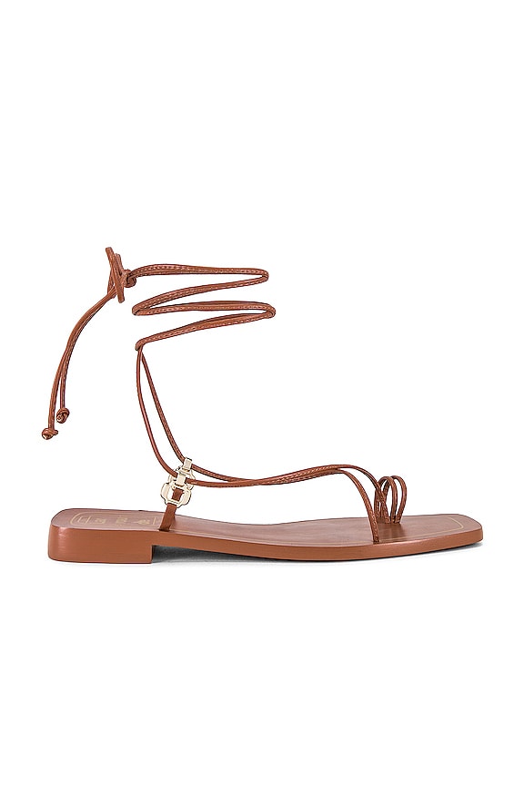 Larroude Portofino Flat Sandal in Caramel | REVOLVE