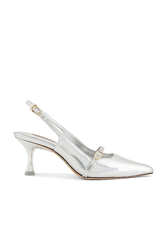 Larroude Ines Heel in Silver | REVOLVE