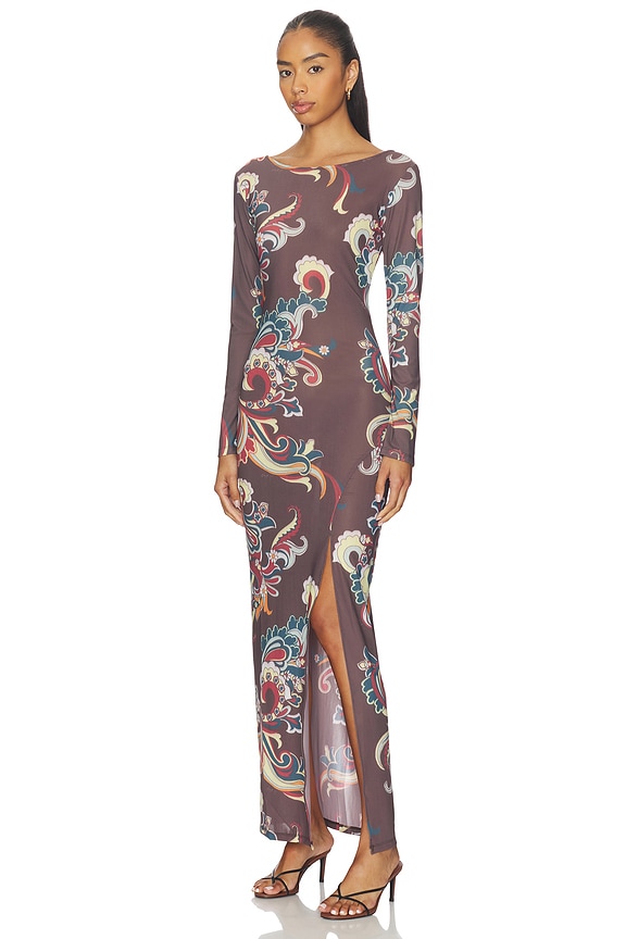 view 2 of 3 VESTIDO PAYTON in Coffee Paisley