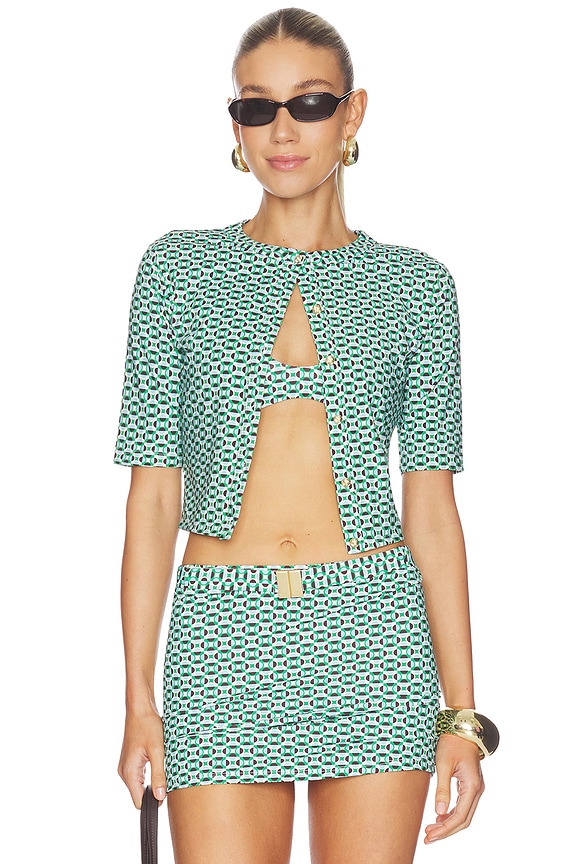 view 1 of 6 Lisa Cardigan in Catamaran Geo Print