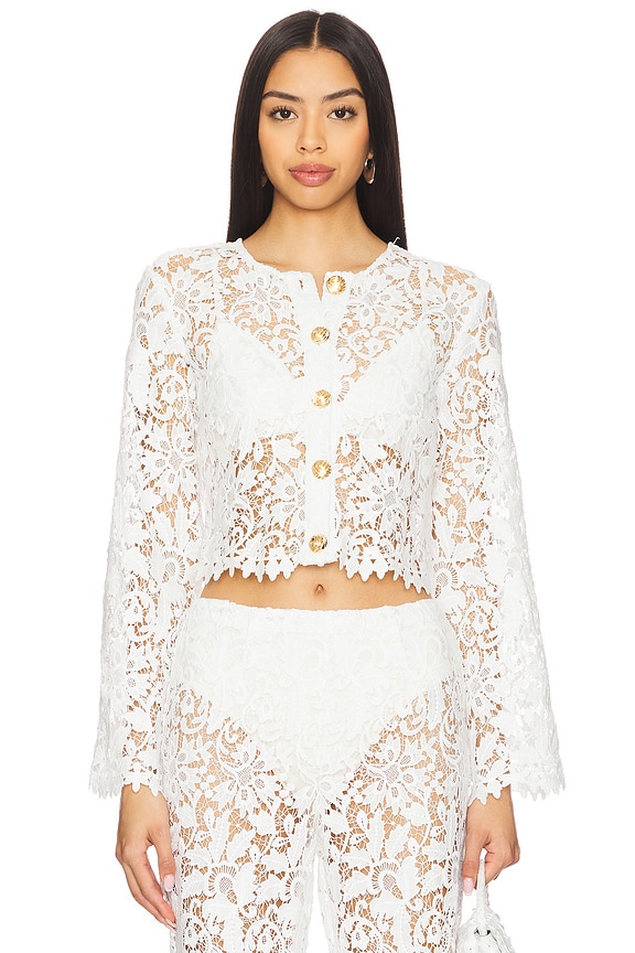 view 2 of 5 Coco Button Shirt in White Lace