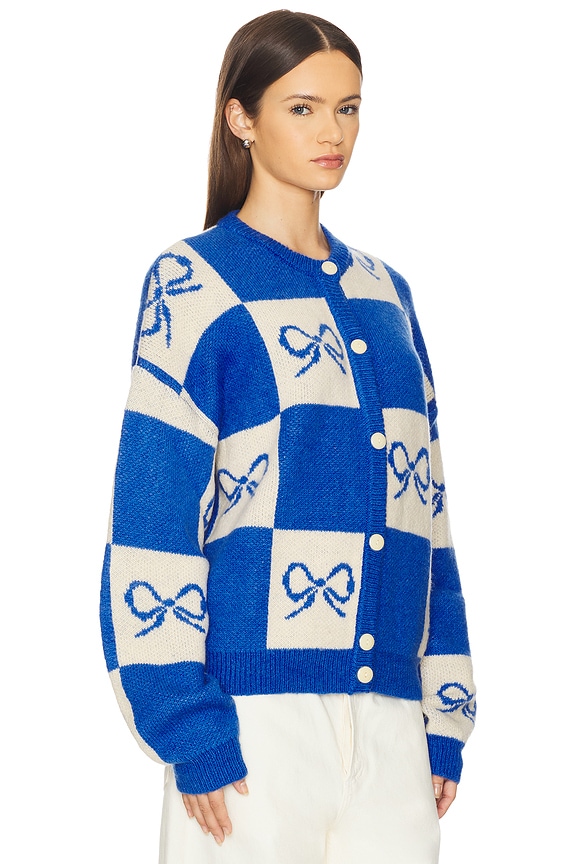 view 2 of 4 Lauda Cardigan in Navy Bow Check