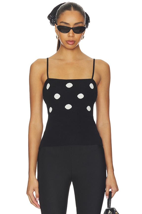 view 1 of 4 CAMISETA TIRANTES EMI in Black & White Dot