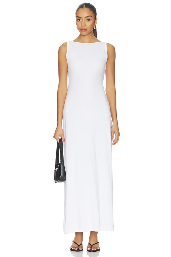 view 1 of 3 VESTIDO LARGO CON CUELLO BARCO NANDO in White
