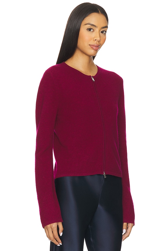 view 2 of 4 Jesse Zip Cardigan in Mulberry