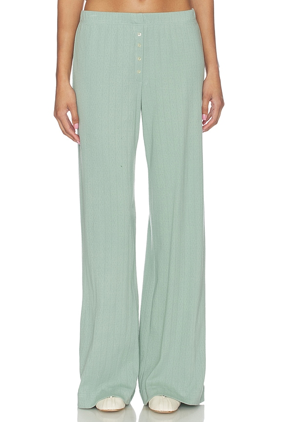 view 1 of 6 Pointelle Boxer Pant in Eucalyptus