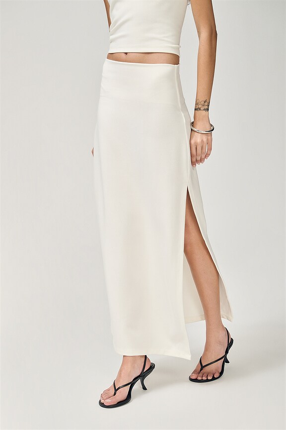 view 2 of 7 Rio Side Slit Skirt in Natural