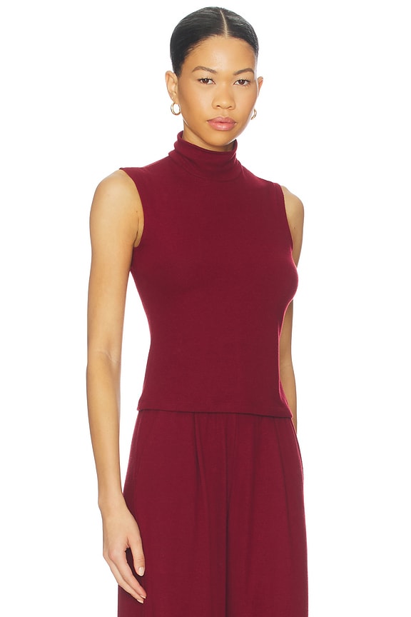 view 2 of 4 COL MONTANT SANS MANCHES LAUREN in Pinot