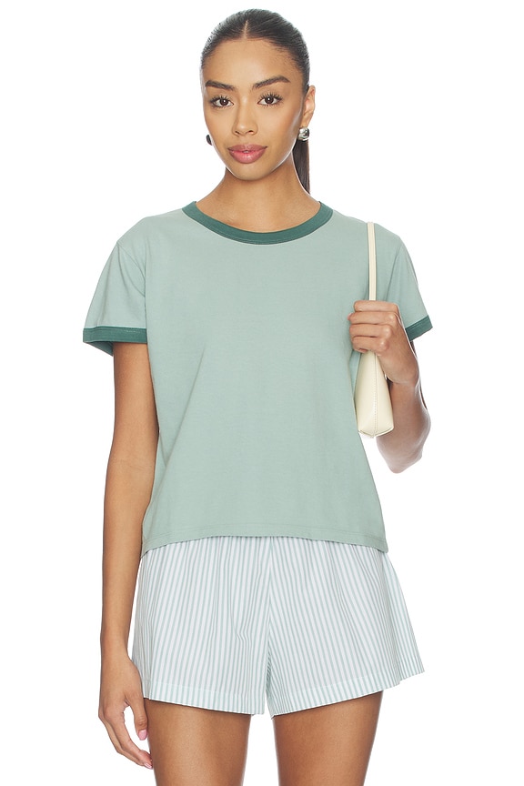 view 1 of 4 Margo Ringer Tee in Eucalyptus & Basil
