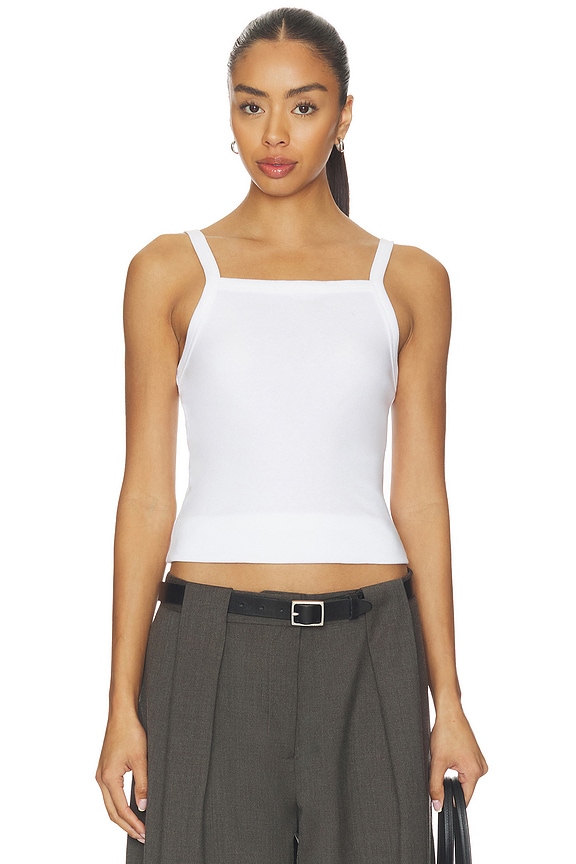 view 1 of 4 TOP SIN MANGAS CON CUELLO CUADRADO NANDO in White