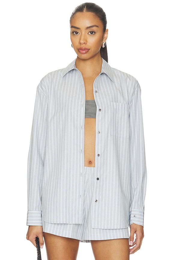 view 1 of 5 Yoshi Stripe Classic Button Down in Sterling Stripe