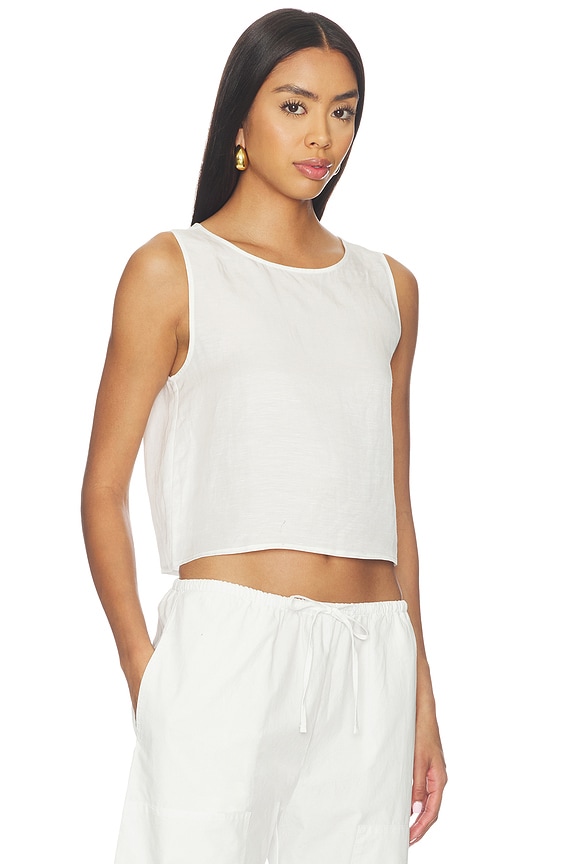 view 2 of 4 Daniel Crop Sleeveless Crew in Parchment