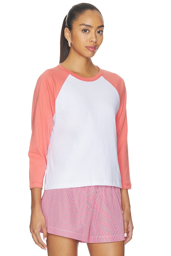 view 2 of 4 MARGO ベースボールTシャツ in White & Carnation