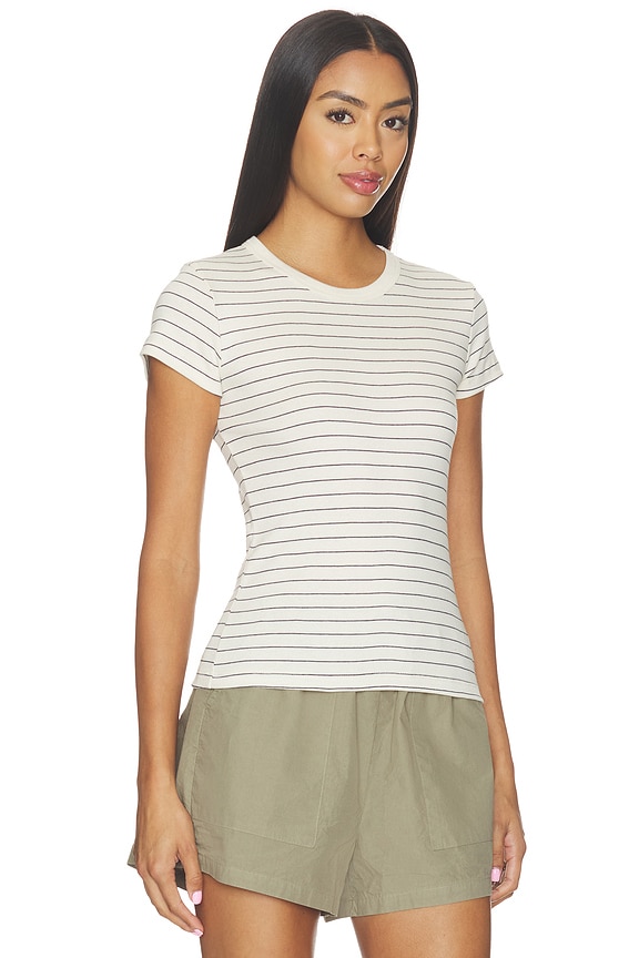 view 2 of 5 Nando Stripe Slim Fit Tee in Natural & Midnight Stripe