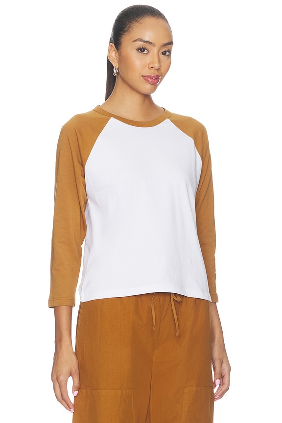 view 2 of 4 Margo Baseball Tee in White & Copper