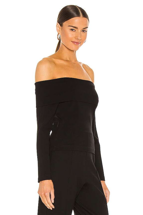 view 2 of 4 Rio Off Shoulder Long Sleeve Top in Black