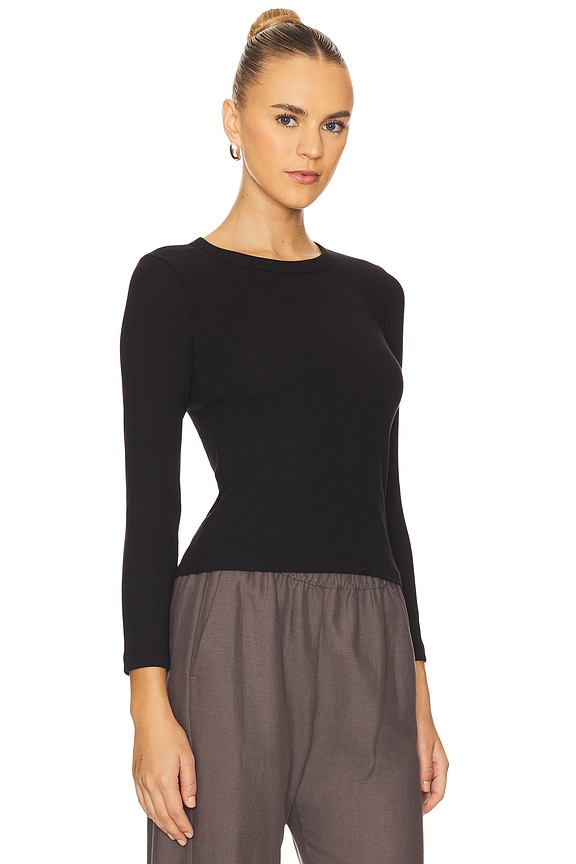 view 2 of 4 TOP MANCHES LONGUES FORME SLIM KELLY in Black