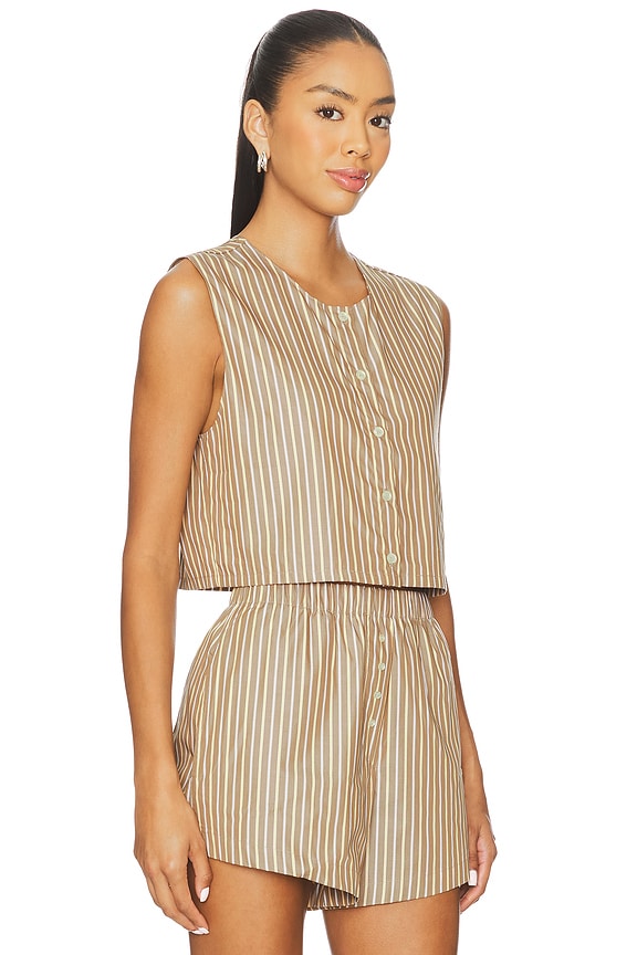 view 2 of 5 CHALECO YOSHI in Mocha & Brown Stripe