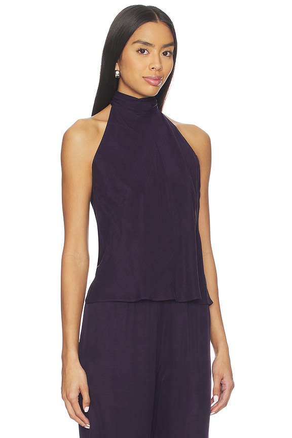 view 2 of 4 Kim Halter Top in Aubergine