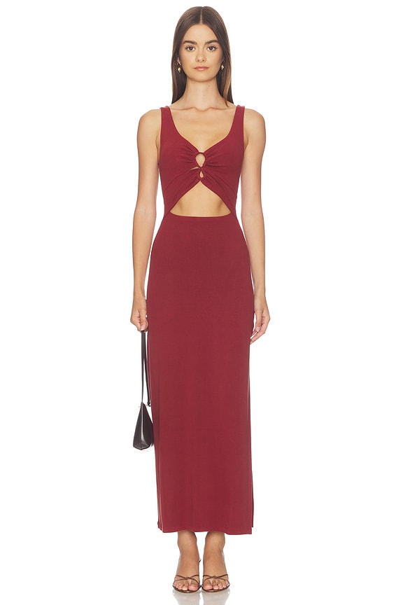 view 2 of 3 Camille Dress in Dusty Fig