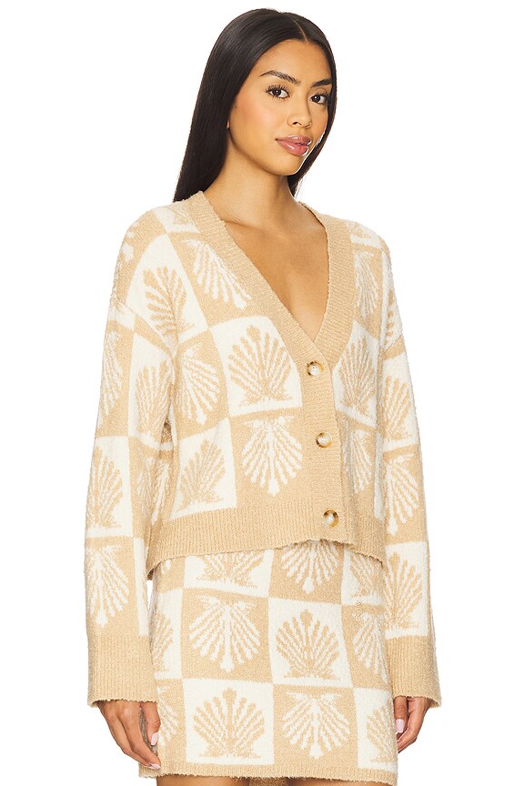 view 2 of 4 Shell Be There Cardigan in Seashell Jacquard