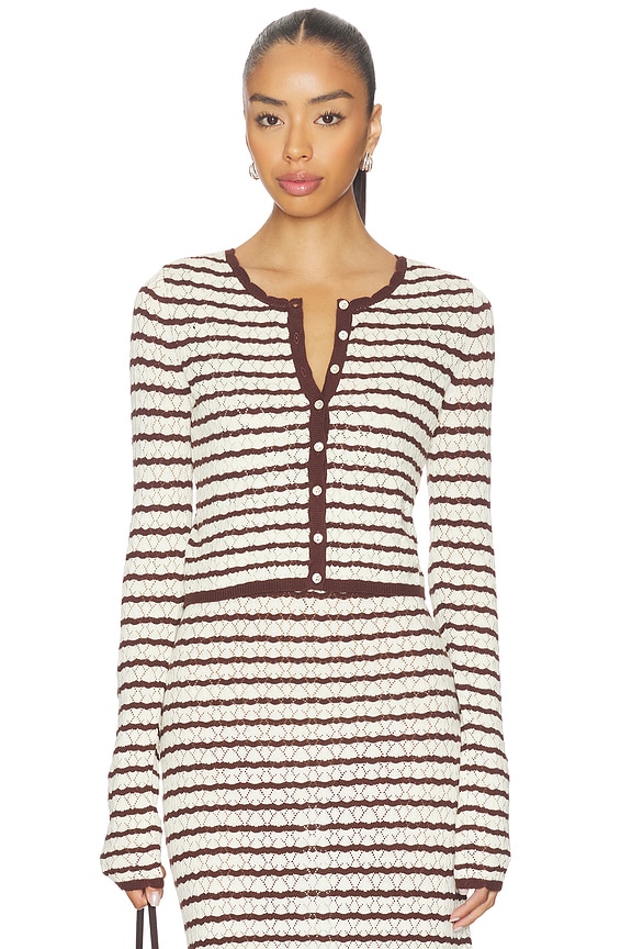 view 1 of 6 Rosalie Cardigan in Cafe & Cream