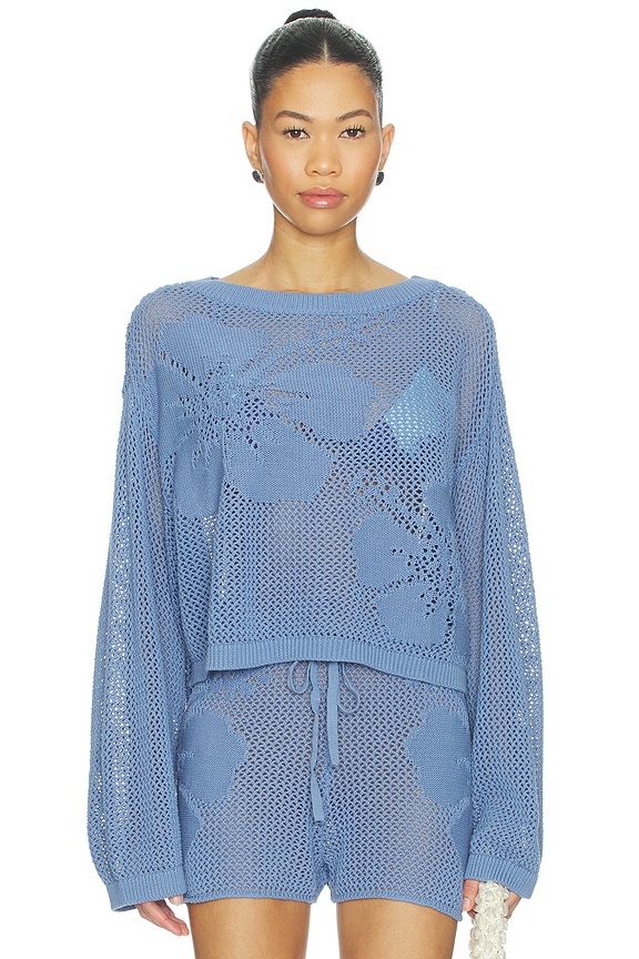 view 1 of 4 Island Time Sweater in Chambray