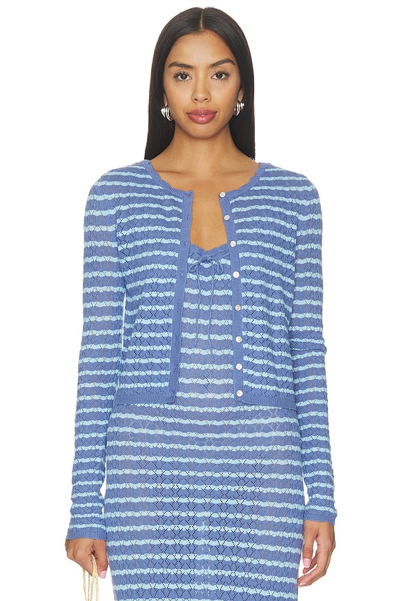 view 2 of 4 Rosalie Cardigan in Blue Lagoon
