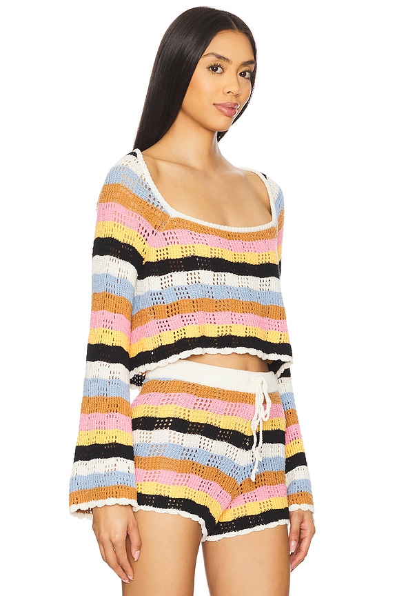 view 2 of 5 Lost Tides Top in Maldives Stripe