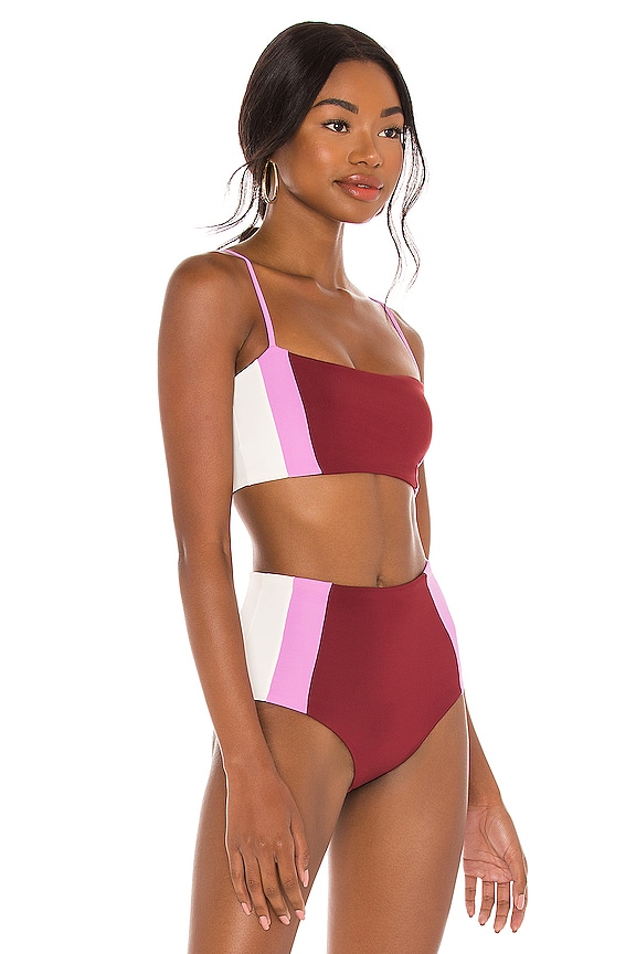 view 2 of 4 HAUT DE MAILLOT DE BAIN REBEL in Sangria, Rosebud & Cream