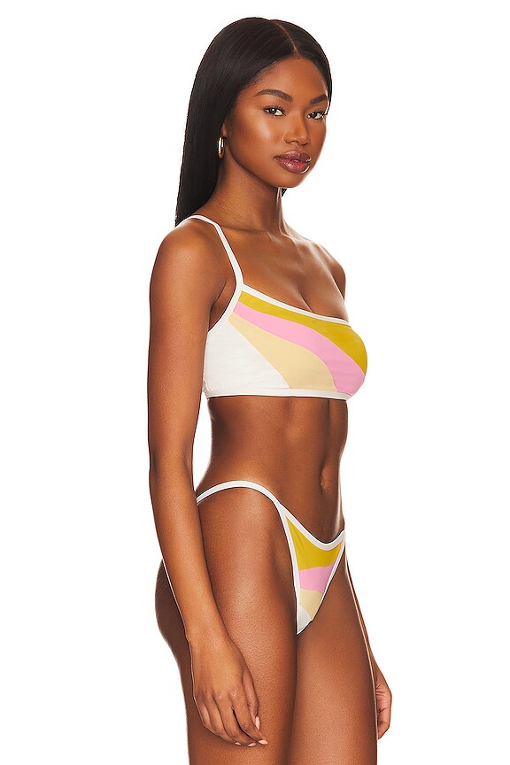 view 2 of 4 Daybreak Bikini Top in Sunshine Gold, Guava, Golden Hour, & Cream