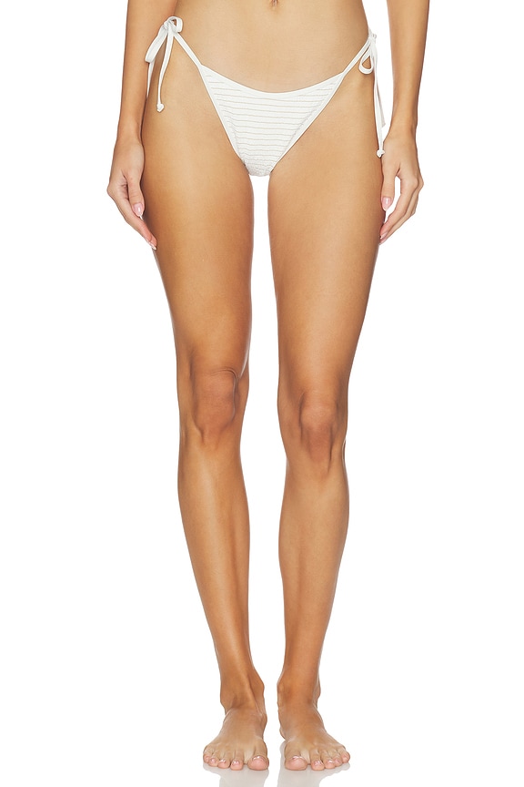 view 1 of 5 Lurex Pucker Levy Bottom in White