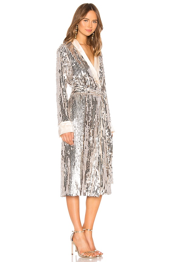 view 2 of 4 Sunset Boulevard Robe Dress in Silver Shells