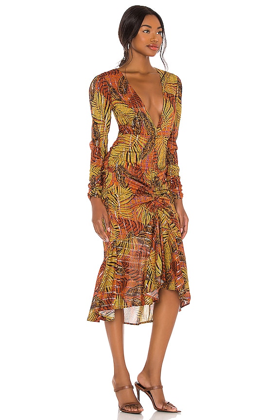 view 2 of 5 Crosby Ave Dress in Orange Tropical Palm