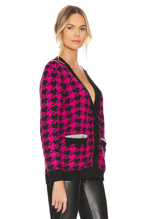 view 2 of 5 CÁRDIGAN UPTOWN GIRL in Fuchsia Houndstooth