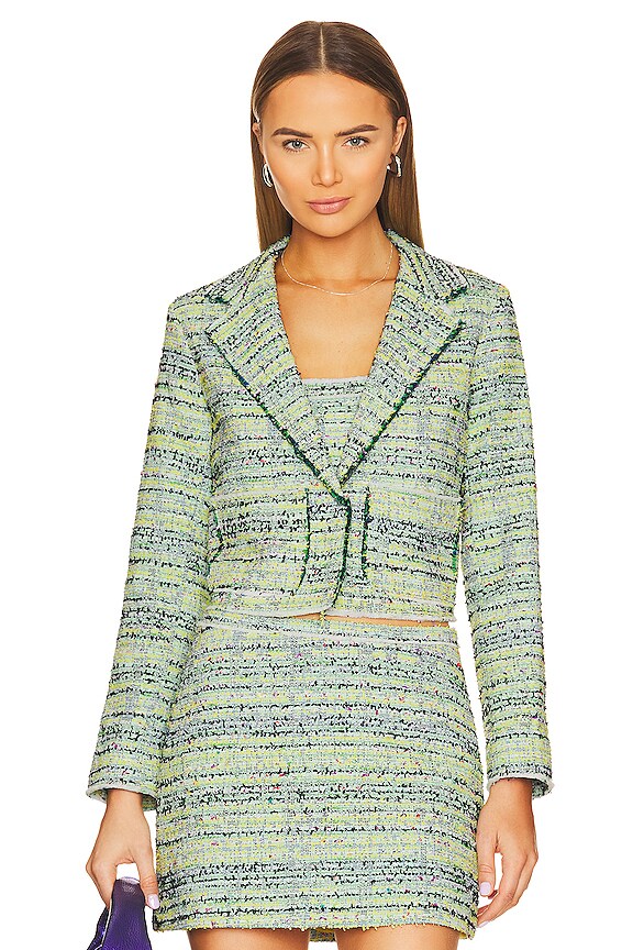 view 2 of 6 CHAQUETA BEACH TWEED in Neon Green Beach Tweed